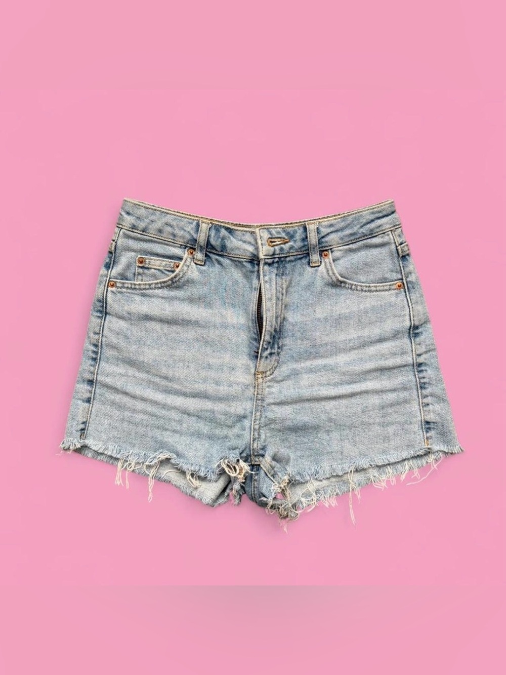 Topshop Light Wash Denim Cutoff Shorts